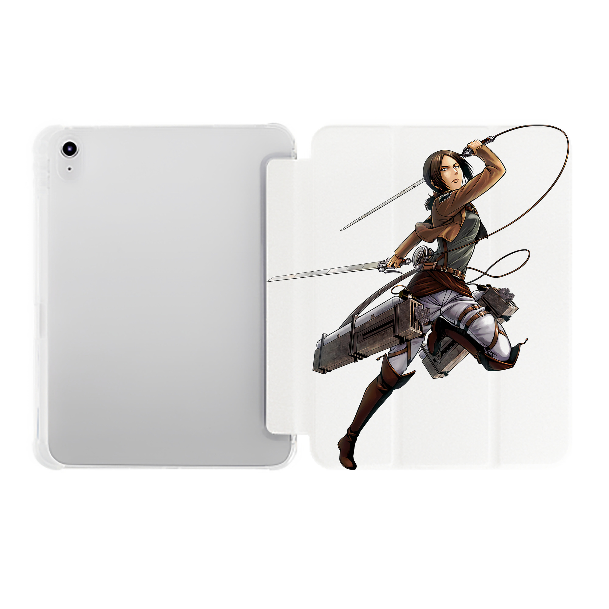 （画像用） 進撃の巨人 Attack on Titan IPad ケース ペン収納付き 三つ折りスタンド PUレザー×シリコン 対応機種9.5/10.5/10.9インチ